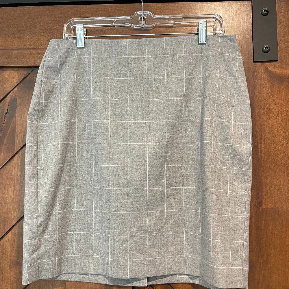 Grey Skirt with White Checker Line